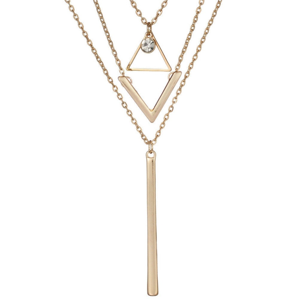???? Gold Multi Layered Tiered Necklace NWT - Picture 2 of 3
